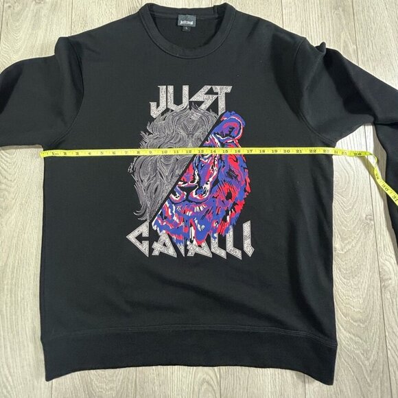 Just Cavalli Lion Logo Printed Crewneck Sweatshirt - Picture 11 of 12